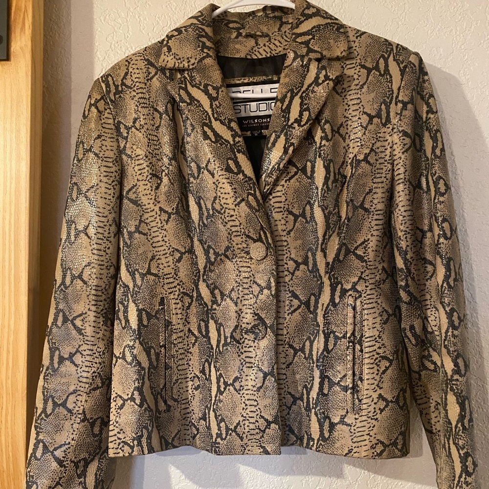 Wilson’s Leather 80s-tastic Leather Women's Snake Print Jacket